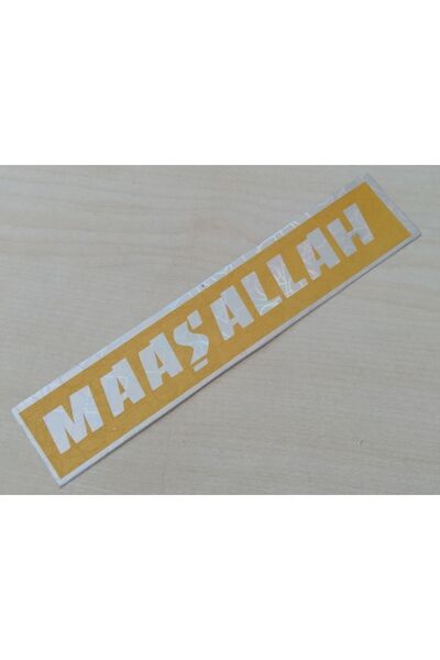 DNZSM Yellow Mashallah Sticker - 17,5x3,5cm (2 Pieces Fiti) Maşallah Text and...