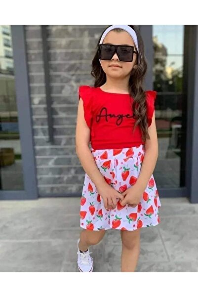 KOKOSH Kız çocuk meyve desenli etekli takım