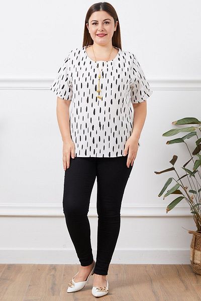 Freeista Plus Size Black Linen Blouse