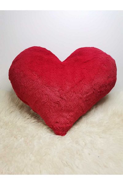 Junenext Big Heart Shaped Plush Decorative Pillow (Filled Inside) 45 cm