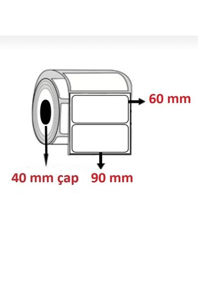 AYSAN ETİKET Aysan 60mm X 90mm Coated Barcode Label - Blank Adhesive