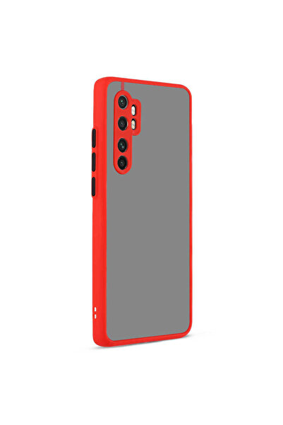 halkhouse Xiaomi Mi Note 10 Lite Kenarları Renkli Arkası Mat Transparan Hux Şık Kapak