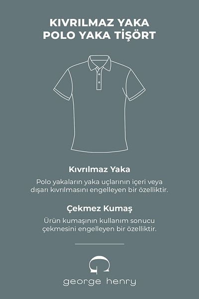George Henry Ανδρικό μπλουζάκι Polo Neck Slim Fit - Πακέτο 5, Βαμβακερό ύφασμα που δεν συρρίνεται, Χωρίς μπούκλες