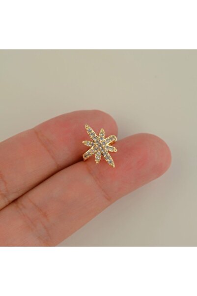 Heppii Taşlı Kuzey Yıldızı Earcuff Kutup Yıldızı Sıkıştırmalı Kıkırdak Küpesi