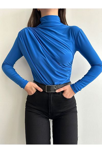 BEJNA Saks Sandy Bluse mit Stehkragen und Kordelzug für Damen