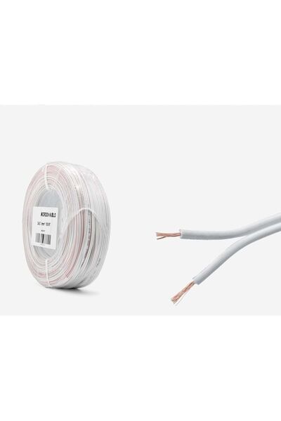 GNYKABLO Kordon Elektrik Kablosu 2*075 Cca 100mt Beyaz