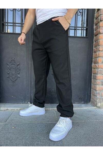 BY İMPALA MODA Ribbed Baggy Trousers with Double Pocket Detail