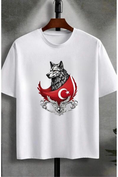 Massgai Bozkurt Turkish Štampano Unisex Oversize kroj Pamuk T-shirt - Kratki ...