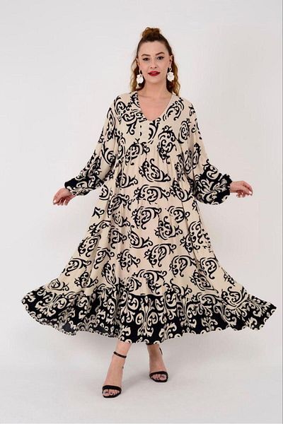 Rabiossa Patterned Women's Long Dress