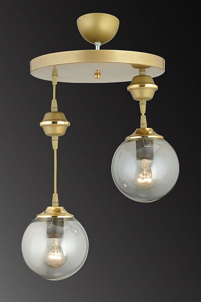 SONSUZ AYDINLATMA&AVİZE Pendant Lamp Tray Antique 2-Piece Smoked Ball Glass Downward Facing Luxury Chandelier