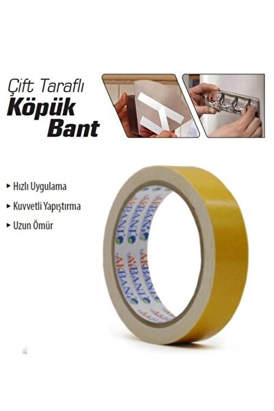KL HOME Beyaz Köpük Bant Çift Taraflı 24 Mm X 2 Metre Uzunluk-beyaz Renk Yapı...