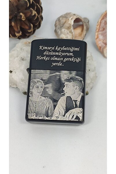 Genel Markalar Kişiye Özel Resim-yazı-logo Yapılabilir Siyah Renkli Kaliteli Gazlı Zippo Çakmak - Silinmez Resimli