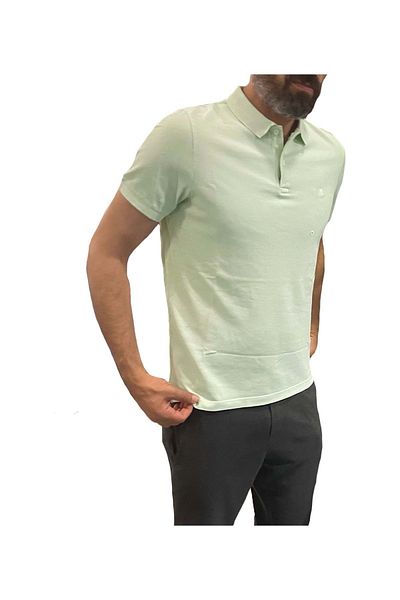 HNS Ανδρικό μπλουζάκι με λαιμόκοψη Polo - Mint Green, L - St04002-Mint Green-L