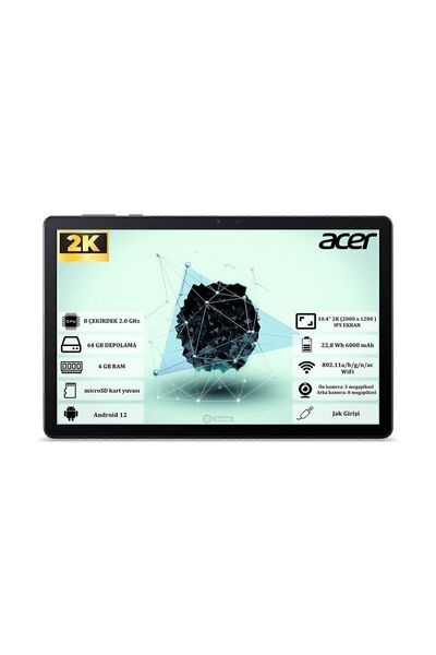 ACER Iconia Tab P10 4gb Ram 64gb 10.4" 2k (2000 X 1200 ) Ips Yeninesil Android Tablet Nt.lfqey.001