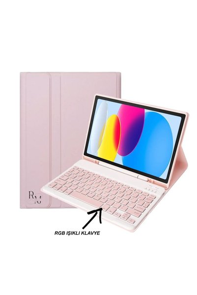 redmud teknoloji Ipad 10.Nesil 10.9  2022 Inç Uyumlu Rgb Aydınlatmalı  Kalem ...
