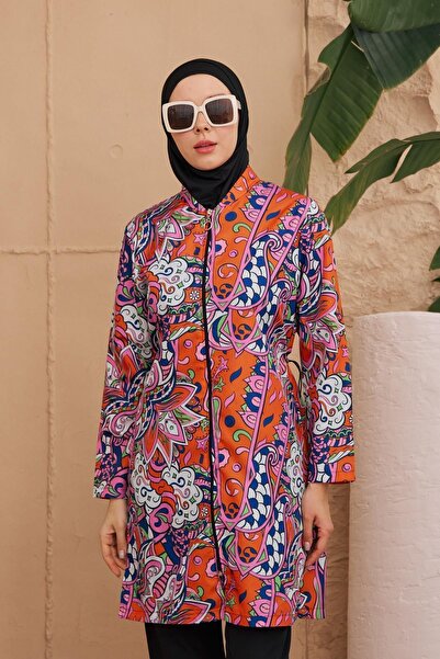 Starinci Mayo Ethnic Patterned Woven Hijab Swimsuit - All