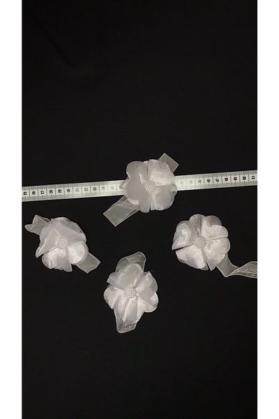 Ozpas White Flower Tulle Beaded 2 Pack