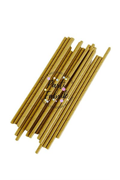 Partifabrik Set of 20 Natural Kraft Colored Cardboard Straws
