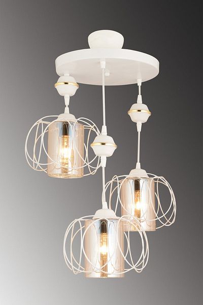 SONSUZ AYDINLATMA&AVİZE Solar Pendant Lamp 3-Piece White Modern Downward Facing Chandelier