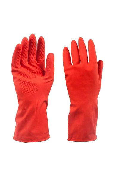Dolphin Red Cleaning Gloves - 1 Pair (M)