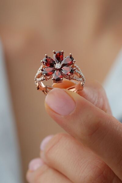 Silvano Jewelry 925 Ayar Gümüş Lotus Çiçeği Yüzük