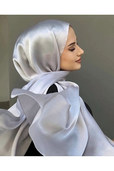 FRESCO SCARFS Hijab Janjan Βραδινό Φόρεμα Σάλι*Ασημί 16