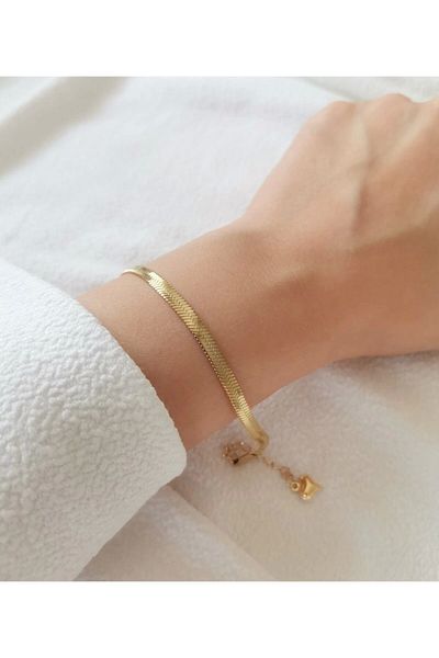Joya Accessories اسوارة ستانلس ستيل موديل ايطالي كراشر لون ذهبي