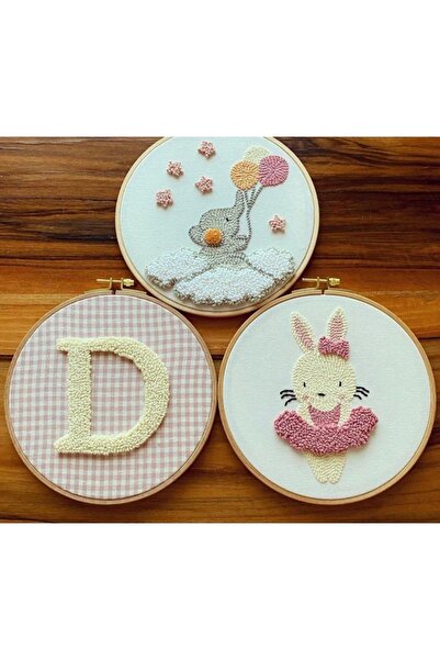 afralya home Bebek Hediyelik Kapı Süsü 3'lü Takım /çocuk Odası Isimli Kapı Sü...