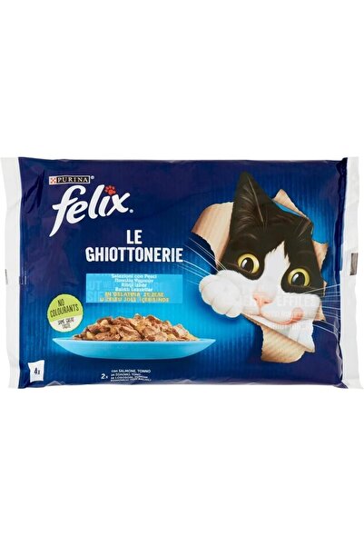 FELIX Multipack Somonlu Ve Ton Balıklı Yetişkin Kedi Yaş Maması - 85 gr 4*3 toplam 12 adet