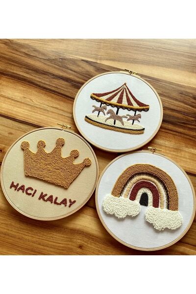 afralya home Bebek/Çocuk Odası İsimli Kapı Süsü punch Nakış Duvar Panosu Yeni...