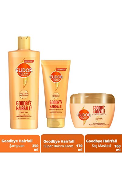 Elidor Collagen Blends Sülfatsız Saç Bakım Seti Goodbye Hairfall Saç Dökülmelerine Karşı