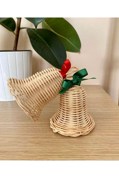 AFRALYAHOME Πρωτοχρονιάτικο κουδούνι με κορδέλα κουδούνι Πρωτοχρονιάτικο στολίδι πεύκου Πρωτοχρονιάτικο δέντρο 11 cm (τιμή τεμ.)