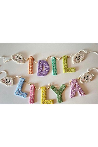 afralya home Bebek / Çocuk Odası Makrome/ Punch Duvar Dekoru/ Banner