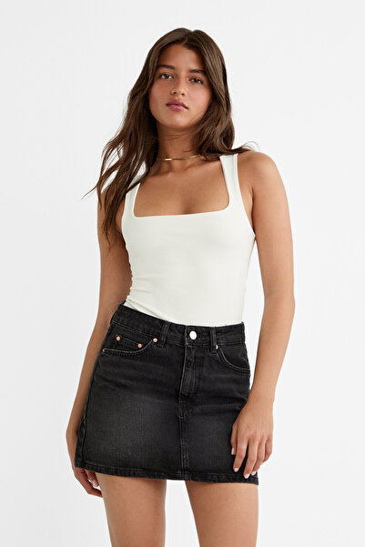 Stradivarius Denim mini etek