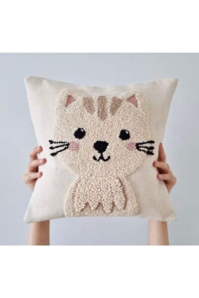 afralya home Bebek Çocuk Odası Dekoratif Yastık Kılıfı / Punch Işleme