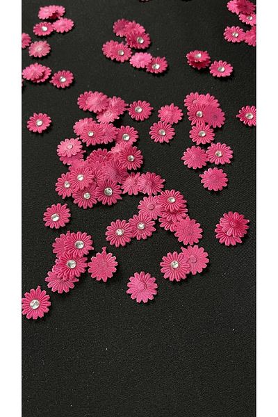 Ozpas Pink Flower Stone Accessory - 1.5 Cm, Width 30 Pieces.