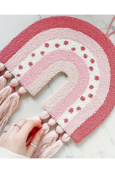 afralya home Makrome Gökkuşağı, Duvar, Kapı Süsü,bebek Odası Süsü, Gökkuşağı ...