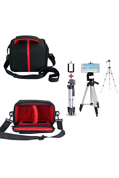 FototekFotograf Canon Uyumlu Dslr Kare Çanta Omuz Çantası + 102cm Dslr Telefo...