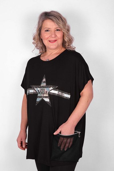 Hitit Butik Starry Shiny Black Tunic