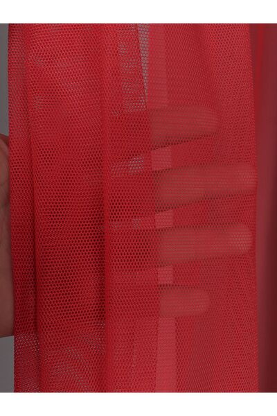 elision home Red Color Gray Tulle Background Curtain Extrafor Drawstring