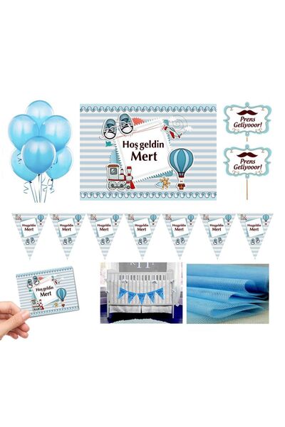 partimira Hastane Bebek Odası Süsleme Seti Patik Tren Bebek Odası Hoşgeldin S...