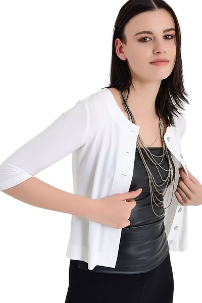 Laranor Women's Ecru Mini Cardigan 19L6596