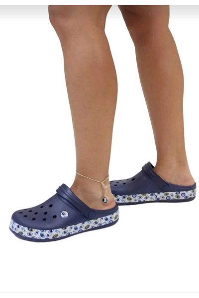 SAGİYEEK Anatomical Evil Eye Bead Patterned Doctor Nurse Chef Daily Slippers