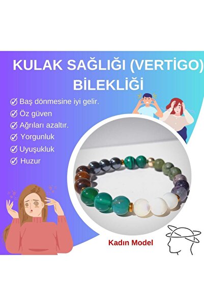 Doğal Tasarım DOĞAL TAŞ BİLEKLİK-KULAK SAĞLIĞI - VERTİGO - KADIN MODEL