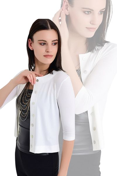 Laranor Women's Ecru Mini Cardigan 19L6596