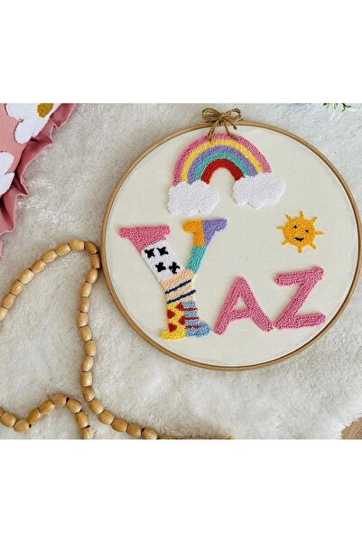 afralya home Bebek-çocuk Odası Isimli Kapı Süsü-punch Nakış Işlemeli Duvar Pa...