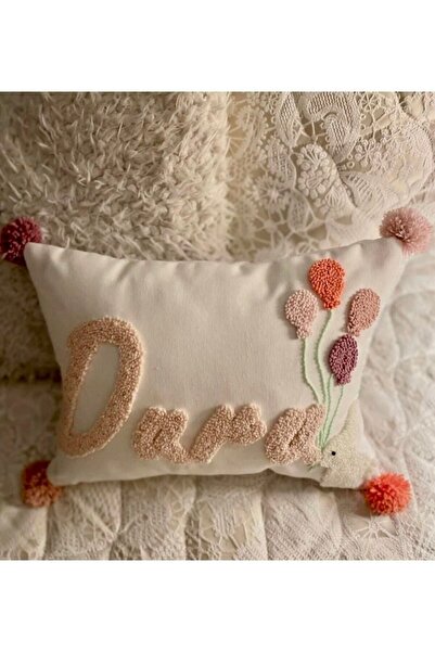 afralya home Bebek Çocuk Odası Isimli Dekoratif Yastık Kılıfı Takı Yastığı Kı...
