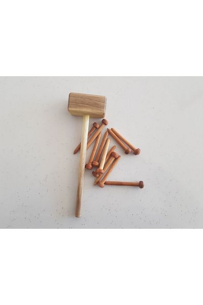 Ahşap Wooden Toy Nail And Hammer