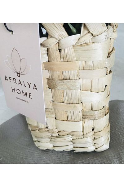 AFRALYAHOME Декоративна плетена кошница с многофункционална ширина 20 см - поставка за лъжици, поставка за черпаци и органайзер за плот