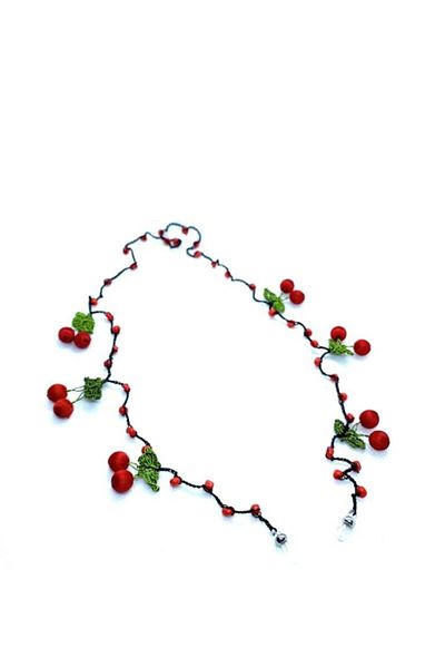 Deniz Yıldızı Takı Red Cherry Glasses Rope